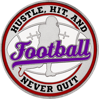 Purple "Football" with Maroon Outer Circular Borders